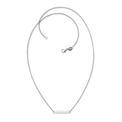 Petite Engravable Horizon Necklace in Sterling Silver or 14K Yellow Gold - Image 2