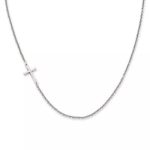 Horizon Cross Necklace in Sterling Silver or 14K Yellow Gold