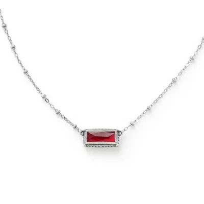 Palais Layered Gemstone Necklace in Sterling Silver