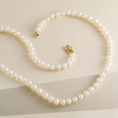 Cultured Pearl Necklace in 14K Yellow Gold - Image 3