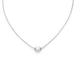 Beaded Cultured Pearl Slider Necklace in Sterling Silver