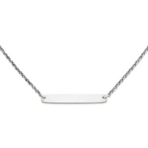 Engravable Horizon Necklace in Sterling Silver or 14K Yellow Gold