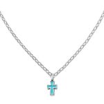 Enamel Petite Cross Necklace in Sterling Silver