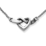 Heart Knot Necklace in Sterling Silver