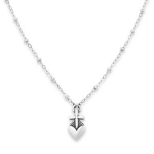 Sacred Heart Necklace in Sterling Silver