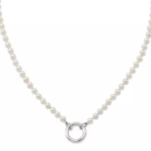 Cultured Pearl Changeable Charm Necklace in 14K Yellow Gold