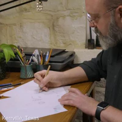 Enamel Connected Hearts Hoop Earrings in Sterling Silver - Image 6