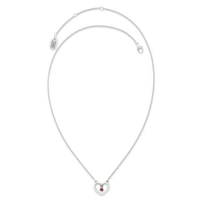 Dancing Gemstone Heart Necklace in Sterling Silver - Image 2