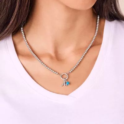 Beaded Chain Changeable Charm Necklace in Sterling Silver - Image 5