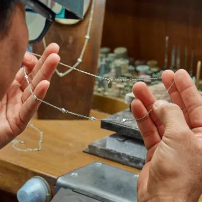 Delicate Hearts Station Necklace in Sterling Silver - Image 5