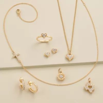 Delicate Pave Diamond Hoop Earrings in 14K Yellow Gold - Image 3