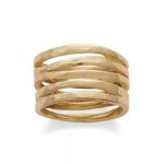 Stacked Hammered Ring in 14K Yellow Gold