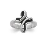 Eternal Ribbon Cross Ring in Sterling Silver