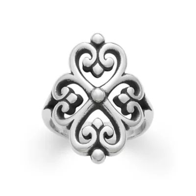 Adorned Hearts Ring in Sterling Silver
