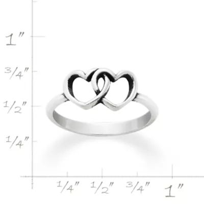 Two Hearts Together Ring in Sterling Silver or 14K Yellow Gold - Image 5