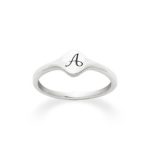 Petite Signet Initial Ring in Sterling Silver