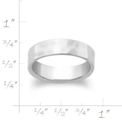 Hammered Band in Sterling Silver - Image 3