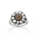 Wild Sunflower Ring in Sterling Silver and Bronze