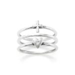 Faith and Love Ring Set in Sterling Silver