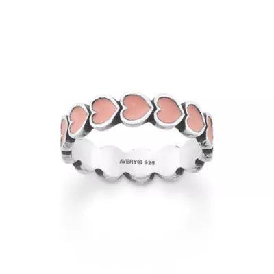 Enamel, Floral and Heart Ring Stack - Image 5