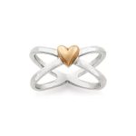 Cross Your Heart Ring in Sterling Silver and Bronze