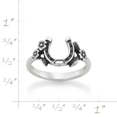 Floral Horseshoe Ring in Sterling Silver - Image 4