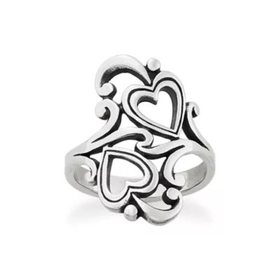 Swirls and Scrolls Hearts Ring in Sterling Silver