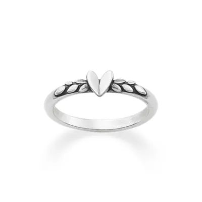 Heart and Vine Ring in Sterling Silver