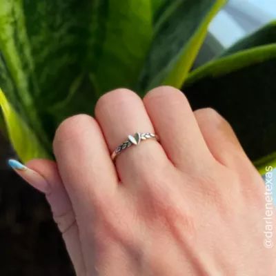 Heart and Vine Ring in Sterling Silver - Image 3