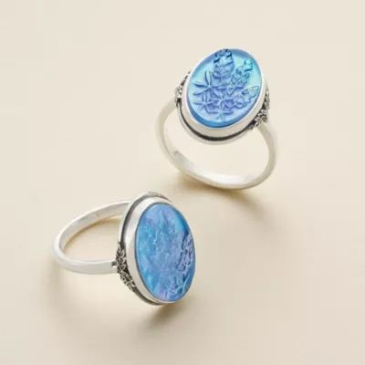 Sculpted Bluebonnet Layered Gemstone Ring in Sterling Silver - Image 3