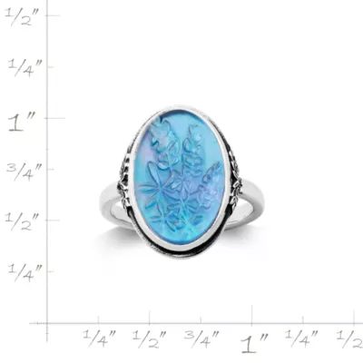 Sculpted Bluebonnet Layered Gemstone Ring in Sterling Silver - Image 9