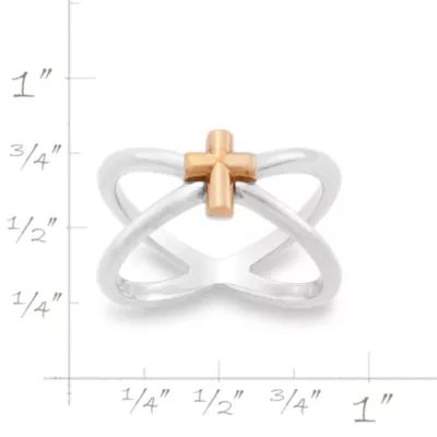 Cross of Faith Ring in Sterling Silver and Bronze - Image 7