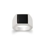 Classic Gemstone Signet Ring in Sterling Silver