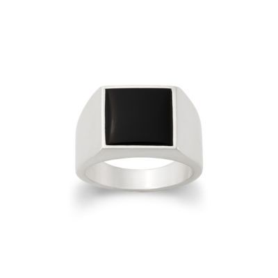 Classic Gemstone Signet Ring in Sterling Silver