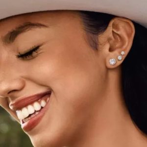 White Sapphire Gemstone Earring Stack